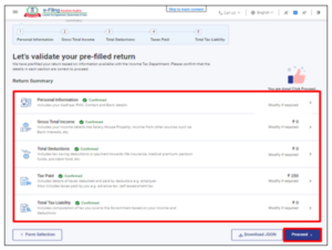 Step 10: Fill out the various areas with your income and total deductions. Click Proceed once you have filled out and verified every section of the form.